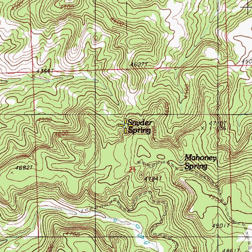Topographic Map of Snyder Spring, WY