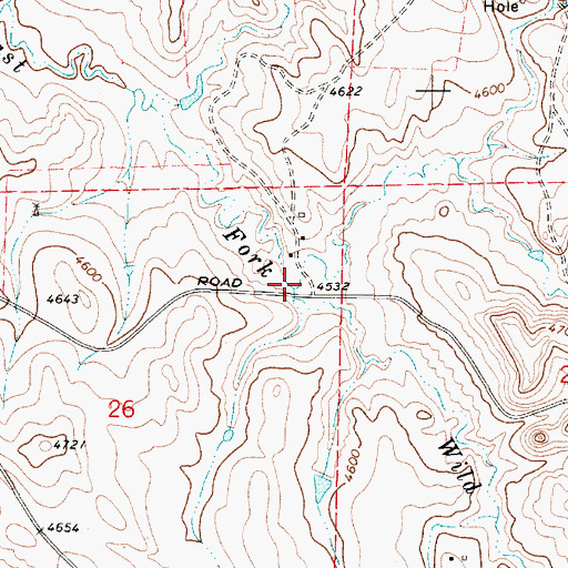 Topographic Map of South Bar Creek, WY