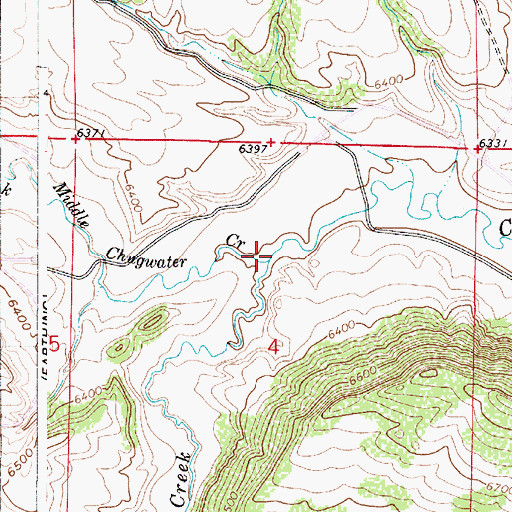 Topographic Map of South Chugwater Creek, WY