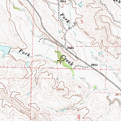 Topographic Map of South Fork Earley Creek, WY