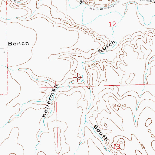Topographic Map of South Fork Kellerman Gulch, WY