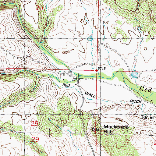 Topographic Map of South Fork Red Fork Powder River, WY
