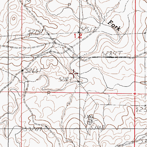Topographic Map of South Fork Wind Creek, WY