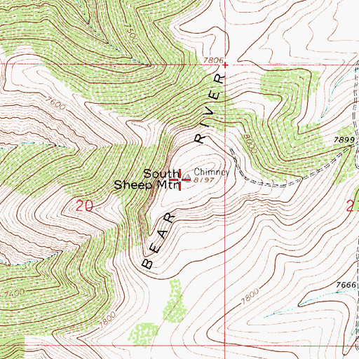 Topographic Map of South Sheep Mountain, WY