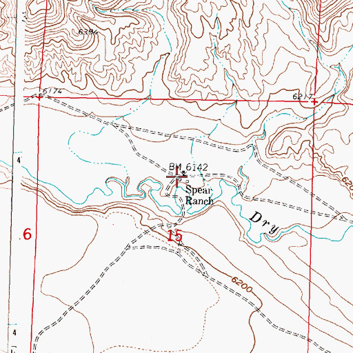 Topographic Map of Spear Ranch, WY