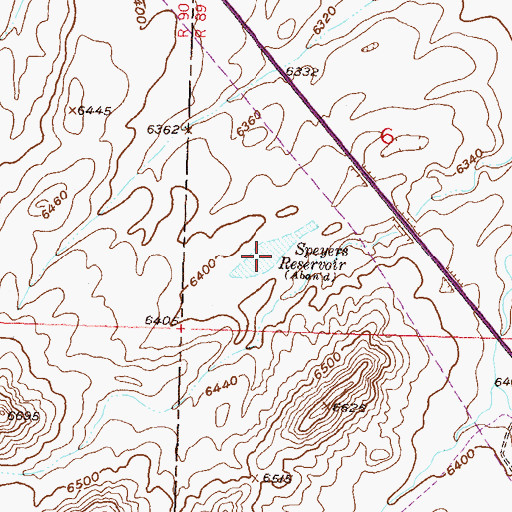 Topographic Map of Speyers Reservoir, WY
