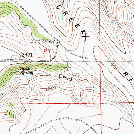 Topographic Map of Spitzi Spring, WY