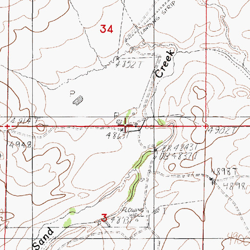 Topographic Map of Spracklen Ranch, WY