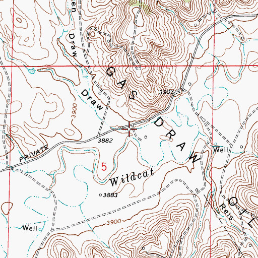 Topographic Map of Spring Draw, WY