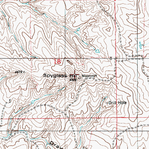 Topographic Map of Spy Glass Hill, WY