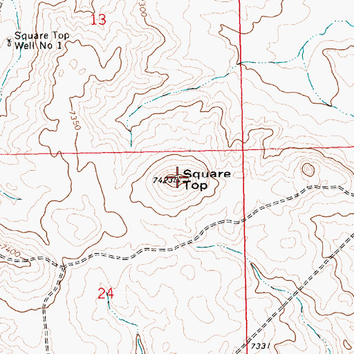 Topographic Map of Square Top, WY