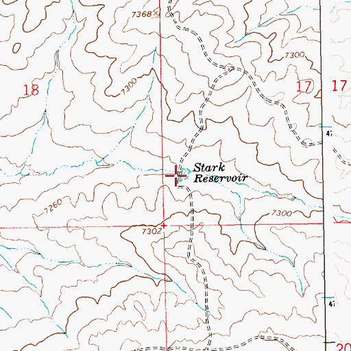 Topographic Map of Stark Reservoir, WY