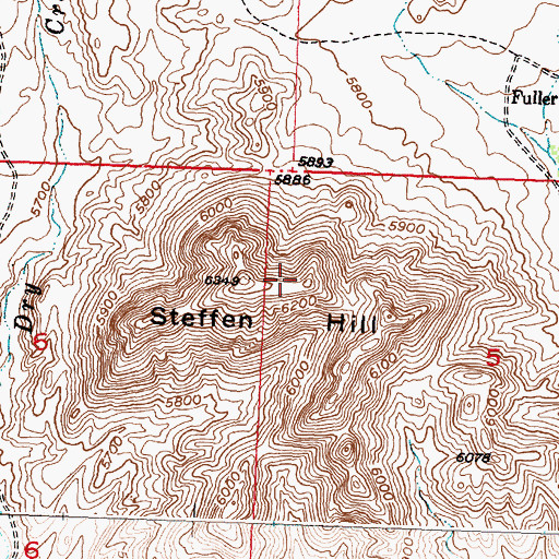 Topographic Map of Steffen Hill, WY