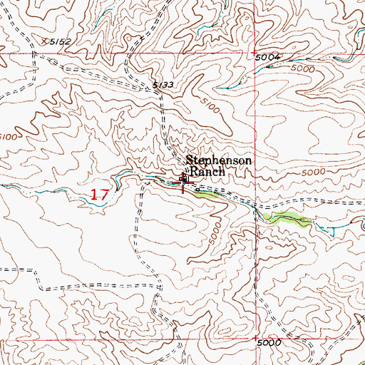 Topographic Map of Stephenson Ranch, WY