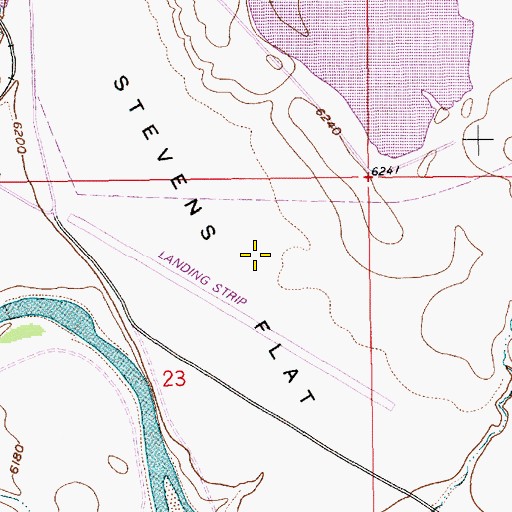 Topographic Map of Stevens Flat, WY