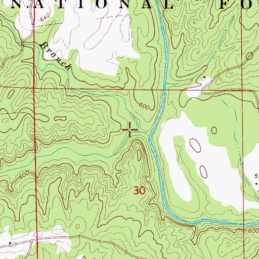 Topographic Map of Doe Branch, AL