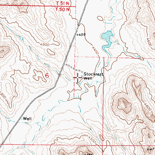 Topographic Map of Stockrest Well, WY