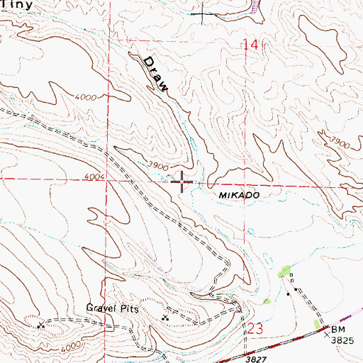Topographic Map of Stoops Draw, WY