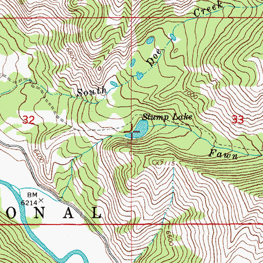 Topographic Map of Stump Lake, WY