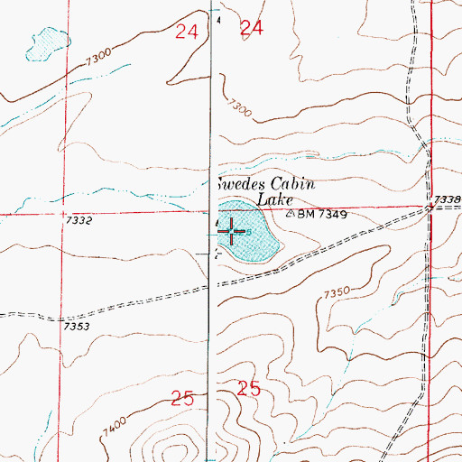 Topographic Map of Swedes Cabin Lake, WY