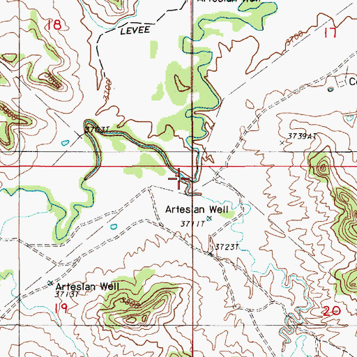 Topographic Map of TL Creek, WY