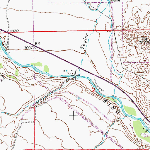 Topographic Map of Taylor Creek, WY
