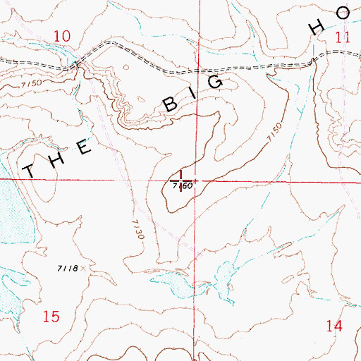 Topographic Map of The Big Hollow, WY
