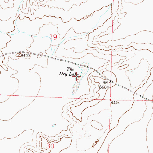Topographic Map of The Dry Lake, WY