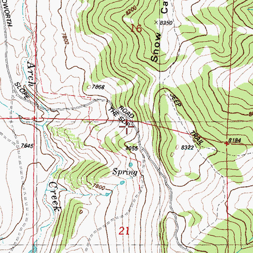 Topographic Map of The Slip, WY