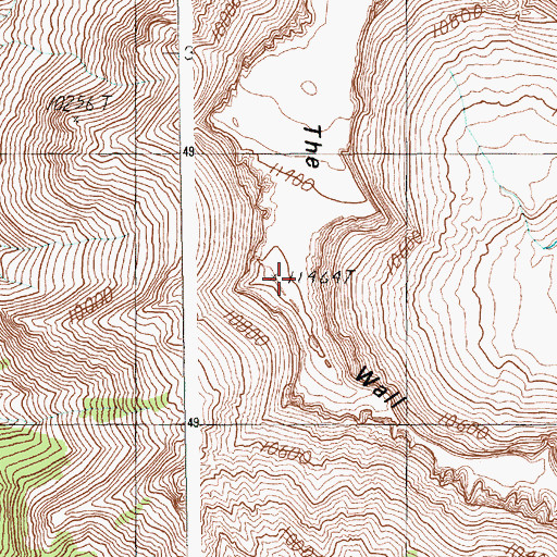 Topographic Map of The Wall, WY