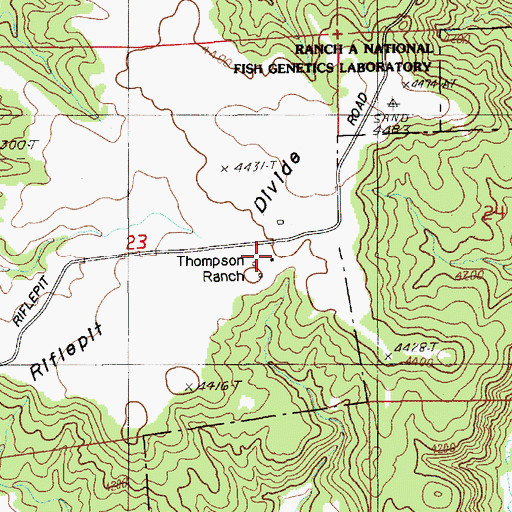 Topographic Map of Thompson Ranch, WY