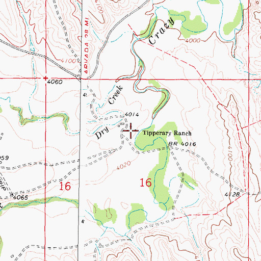 Topographic Map of Tipperary Ranch, WY
