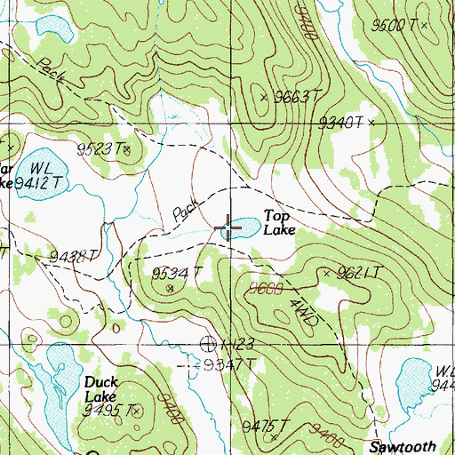 Topographic Map of Top Lake, WY