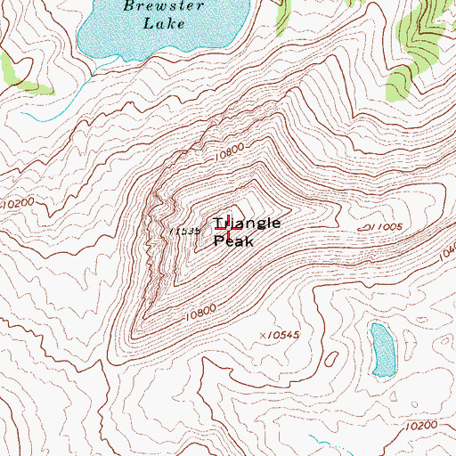 Topographic Map of Triangle Peak, WY