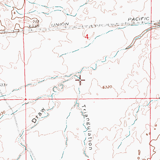 Topographic Map of Triangulation Point Draw, WY