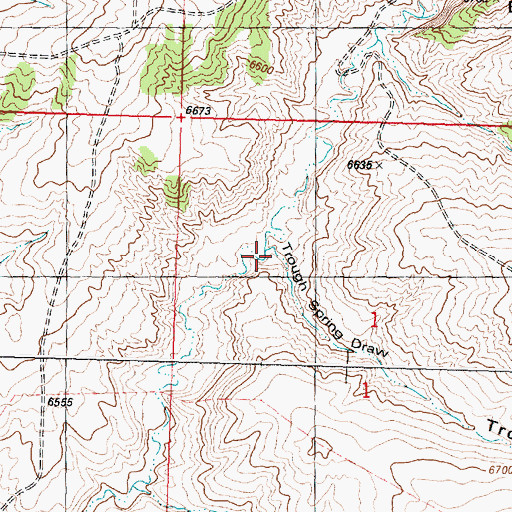 Topographic Map of Trough Spring Draw, WY