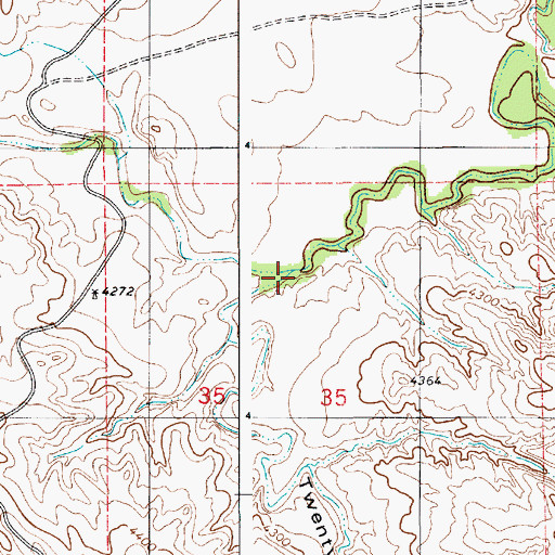 Topographic Map of Twentymile Gulch, WY