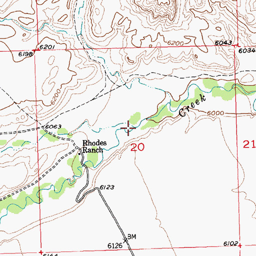 Topographic Map of Twintyone Creek, WY