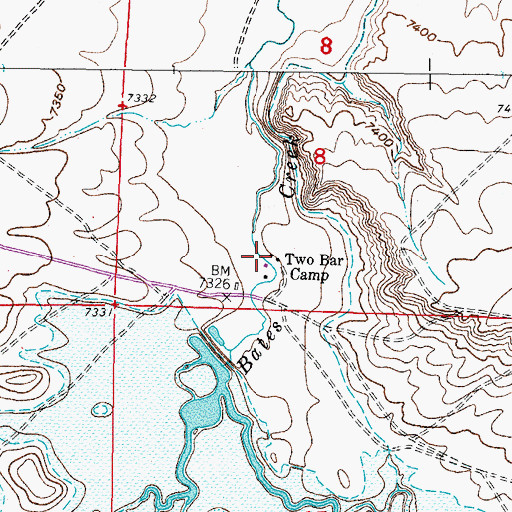 Topographic Map of Two Bar Camp, WY