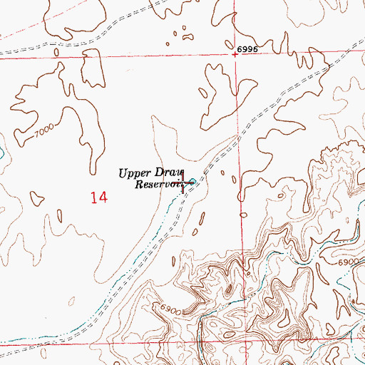 Topographic Map of Upper Draw Reservoir, WY