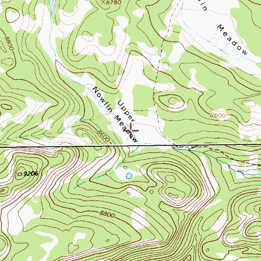 Topographic Map of Upper Nowlin Meadow, WY