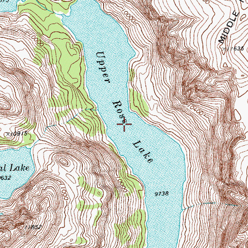 Topographic Map of Upper Ross Lake, WY