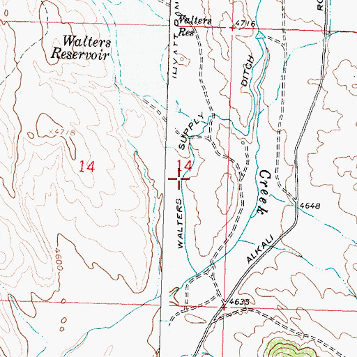 Topographic Map of Walters Supply Ditch, WY