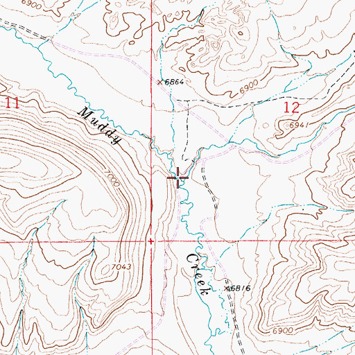 Topographic Map of Warfield Creek, WY