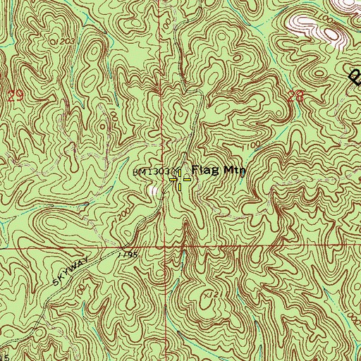 Topographic Map of Flag Mountain, AL