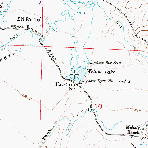 Topographic Map of Welton Lake, WY