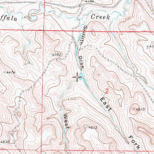Topographic Map of West Fork Griffith Draw, WY