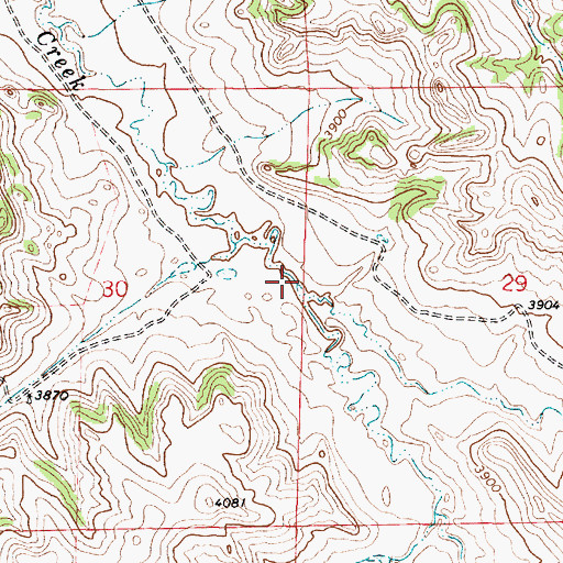 Topographic Map of West Prong Seventysix Creek, WY