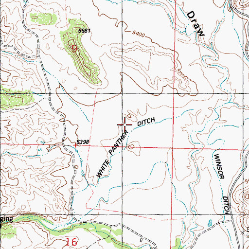 Topographic Map of White Panther Ditch, WY