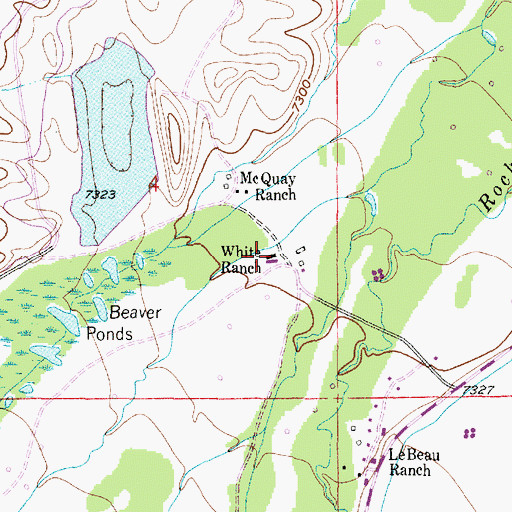 Topographic Map of White Ranch, WY